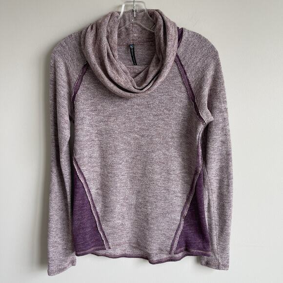 Khul Women's Cowl Neck Pullover Wool Blend Sweater Sz Small Purple Comfy Warm - Picture 1 of 12